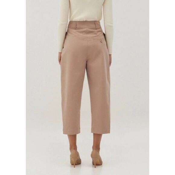Love, Bonito Calynn Textured Twill Barrel Pants Taupe / Pink Women's 2 - Picture 3 of 14